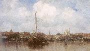 Maris, Jacob Dutch Town on the Edge of the Sea painting
